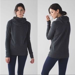 Lululemon Stress Less Funnel Neck Hoodie, sz 8, great used condition, dark gray